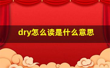 dry怎么读是什么意思