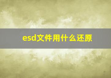 esd文件用什么还原