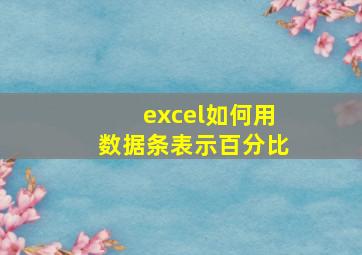 excel如何用数据条表示百分比