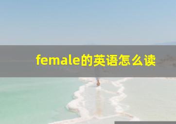 female的英语怎么读