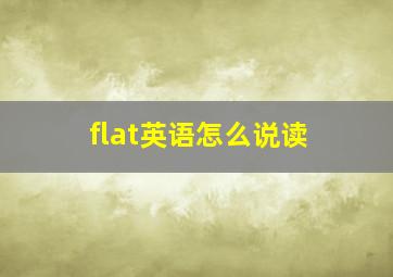 flat英语怎么说读