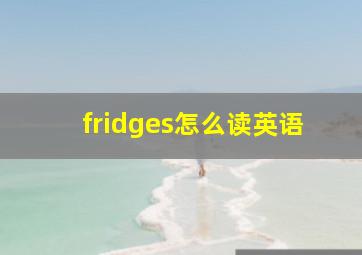 fridges怎么读英语