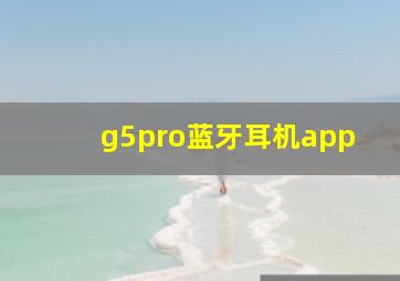 g5pro蓝牙耳机app