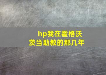 hp我在霍格沃茨当助教的那几年