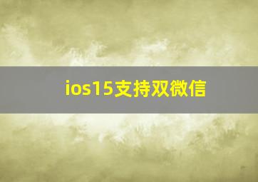 ios15支持双微信