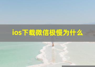 ios下载微信极慢为什么