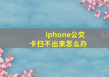 iphone公交卡扫不出来怎么办