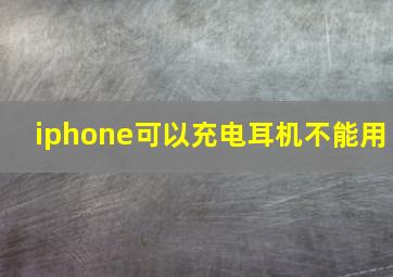 iphone可以充电耳机不能用