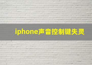 iphone声音控制键失灵