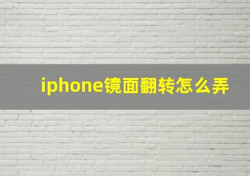 iphone镜面翻转怎么弄