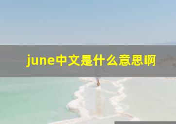 june中文是什么意思啊