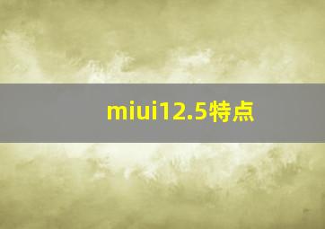 miui12.5特点