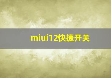 miui12快捷开关