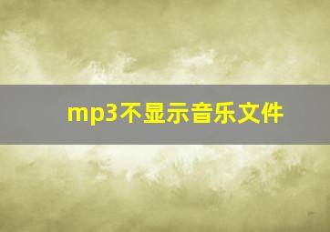 mp3不显示音乐文件