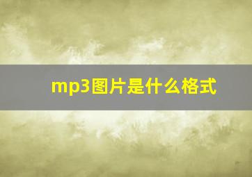 mp3图片是什么格式