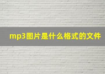 mp3图片是什么格式的文件