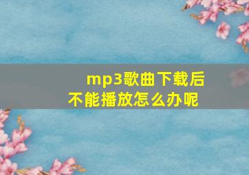 mp3歌曲下载后不能播放怎么办呢