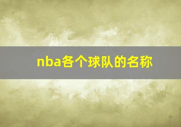 nba各个球队的名称