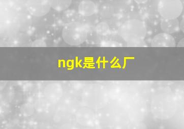 ngk是什么厂