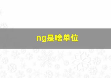 ng是啥单位