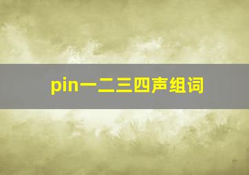 pin一二三四声组词