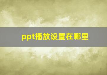 ppt播放设置在哪里