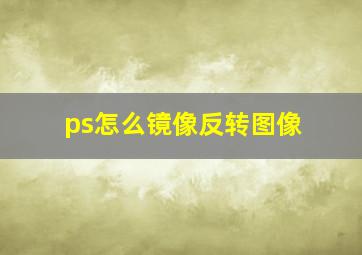 ps怎么镜像反转图像