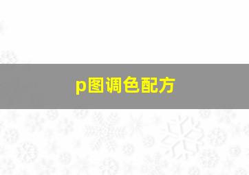 p图调色配方