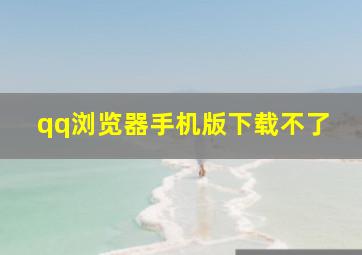 qq浏览器手机版下载不了