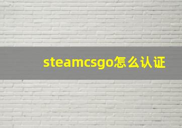 steamcsgo怎么认证