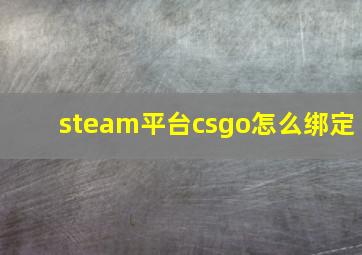 steam平台csgo怎么绑定