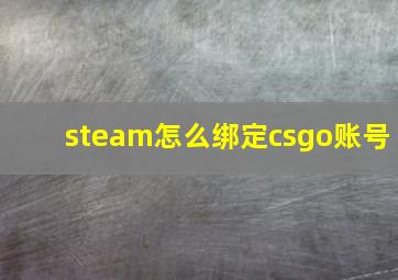 steam怎么绑定csgo账号