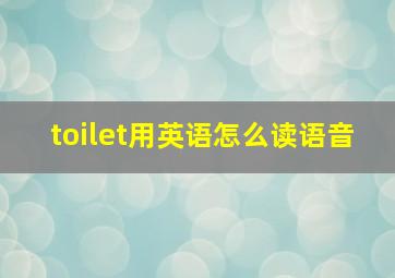 toilet用英语怎么读语音