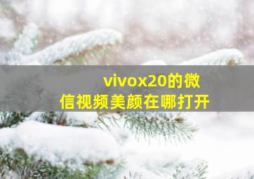 vivox20的微信视频美颜在哪打开