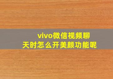 vivo微信视频聊天时怎么开美颜功能呢