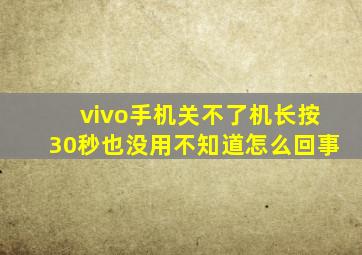 vivo手机关不了机长按30秒也没用不知道怎么回事