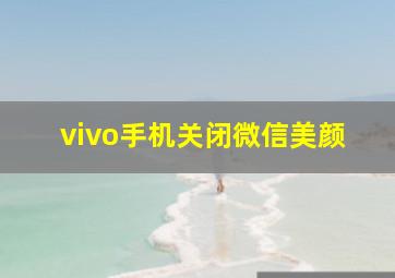 vivo手机关闭微信美颜