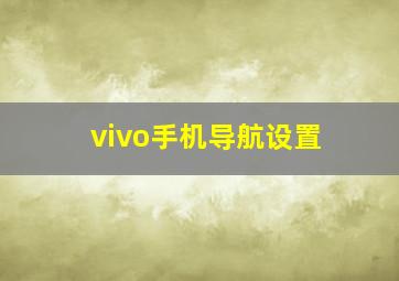 vivo手机导航设置