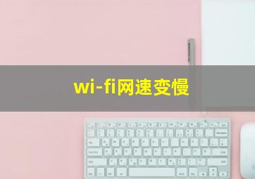 wi-fi网速变慢