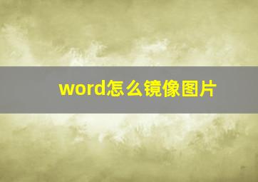 word怎么镜像图片