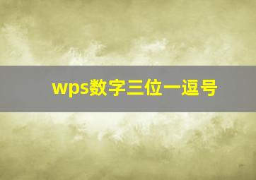 wps数字三位一逗号