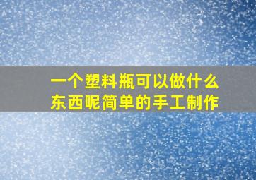 一个塑料瓶可以做什么东西呢简单的手工制作