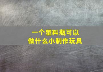 一个塑料瓶可以做什么小制作玩具