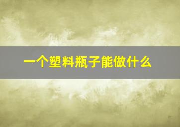 一个塑料瓶子能做什么