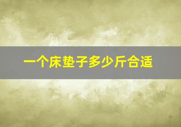 一个床垫子多少斤合适