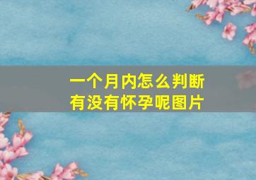 一个月内怎么判断有没有怀孕呢图片