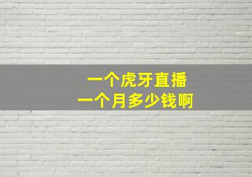 一个虎牙直播一个月多少钱啊