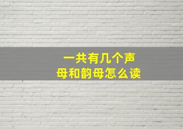 一共有几个声母和韵母怎么读