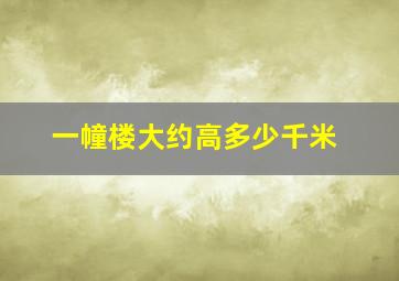 一幢楼大约高多少千米