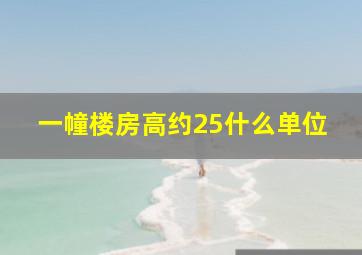 一幢楼房高约25什么单位